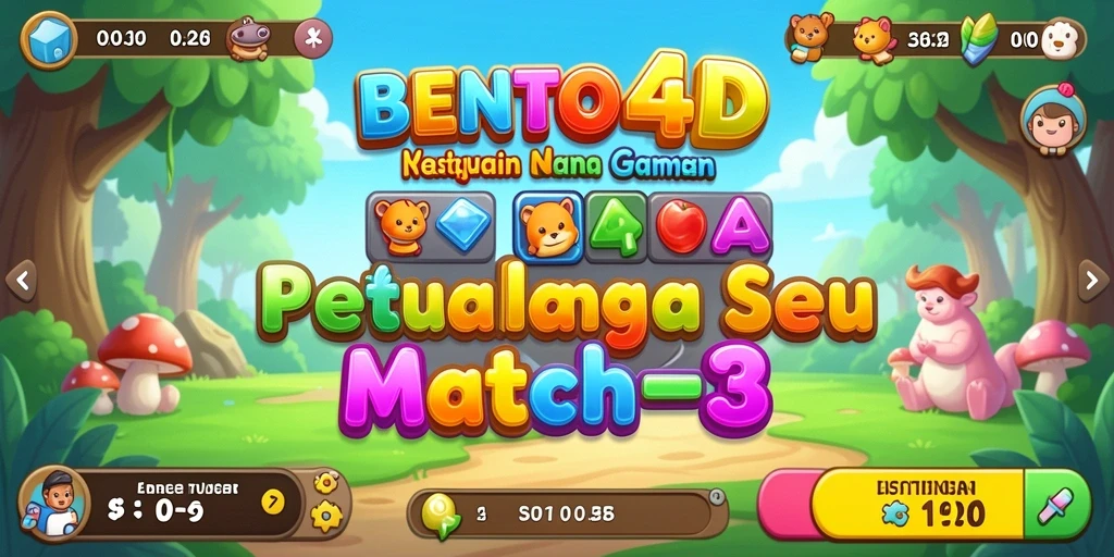 Tampilan gameplay BENTO4D dengan elemen Match-3 yang mengasyikkan.
