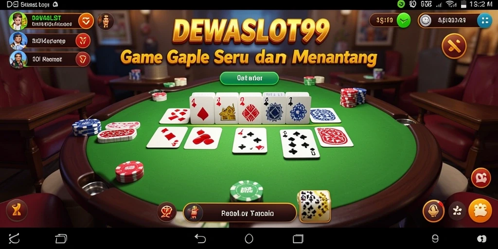Tampilan gameplay seru DEWASLOT99 yang menggugah semangat bermain Gaple.