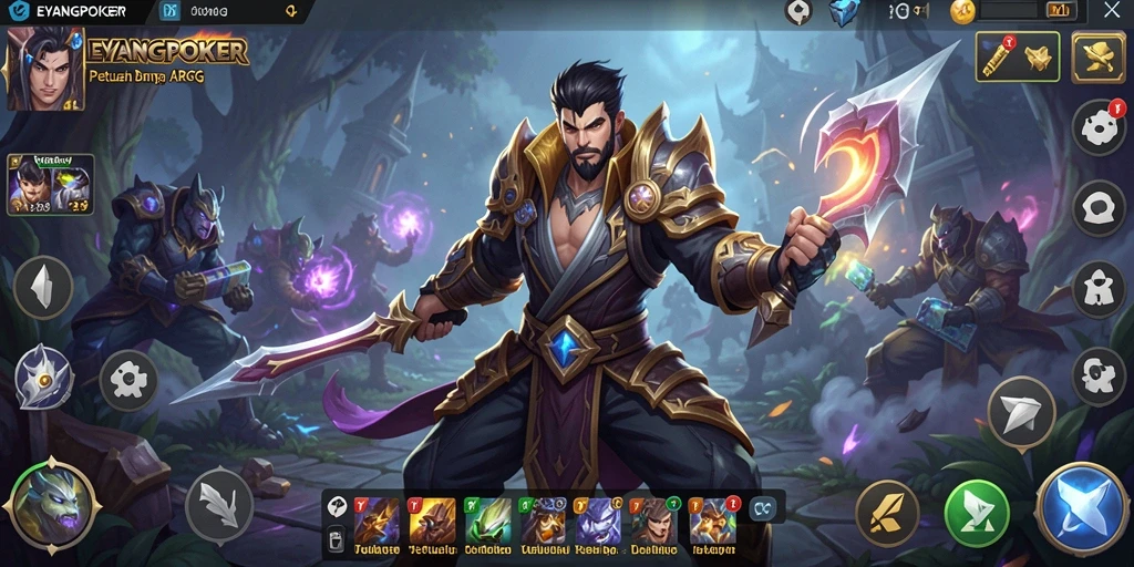 Tampilan gameplay EYANGPOKER yang menegangkan dan penuh aksi.