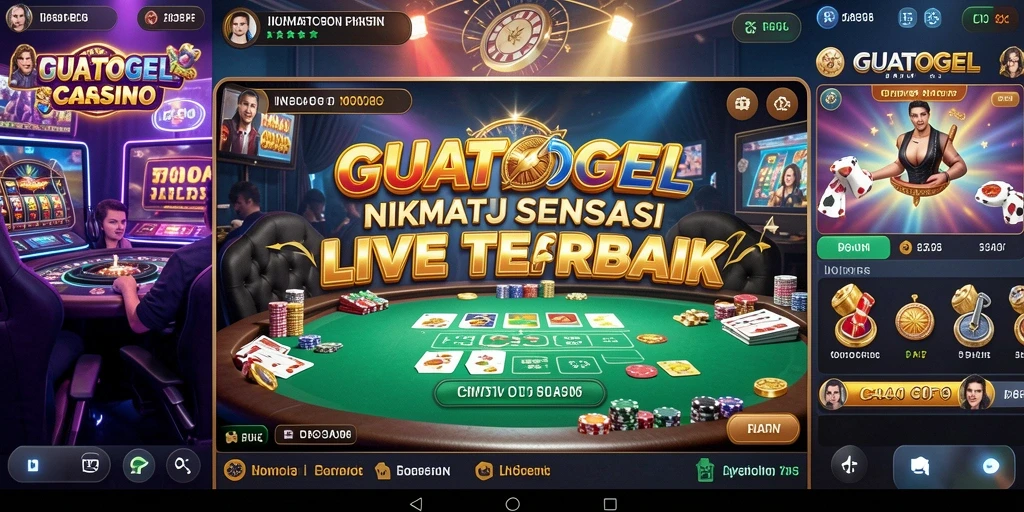 Tampilan utama GUATOGEL menampilkan dealer live yang interaktif di meja permainan.