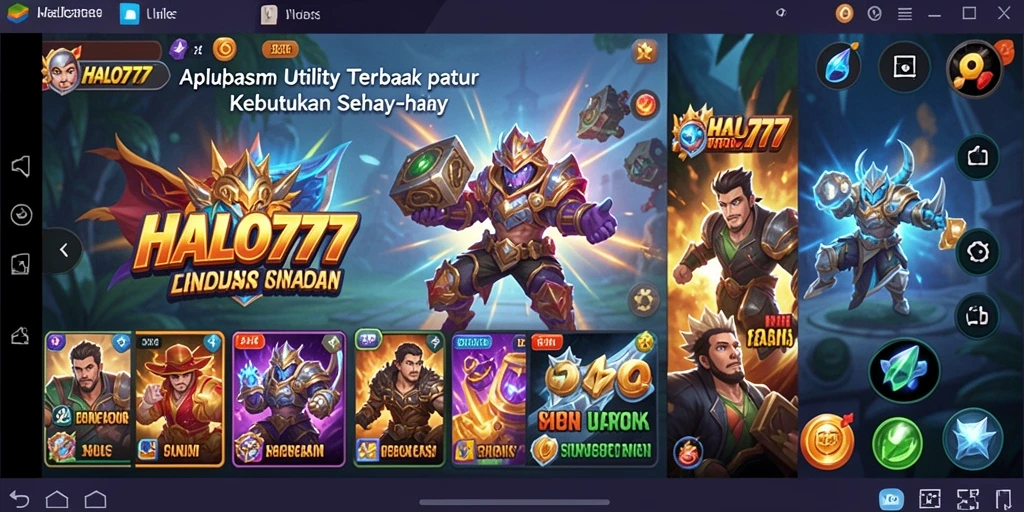 Tampilan utama HALO777 dengan berbagai fitur Utility yang memudahkan pengguna.