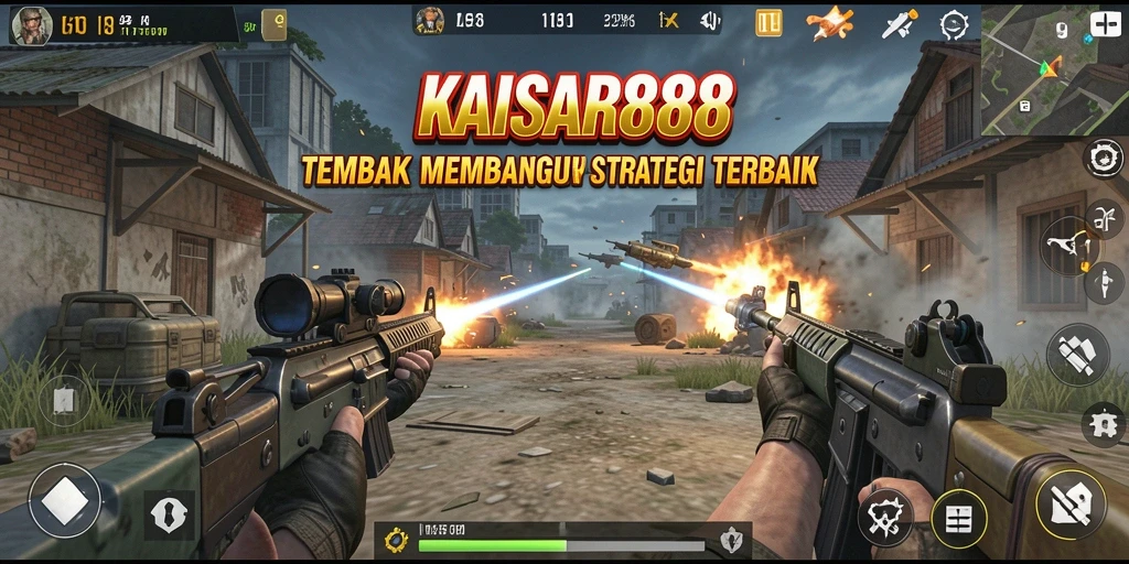 Screenshot gameplay KAISAR888 menampilkan aksi tembak-menembak yang intens.