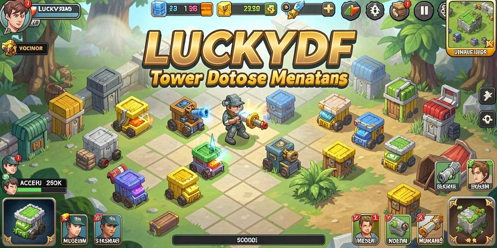 Tangkapan layar dari gameplay Tower Defense yang mendebarkan di LUCKYDF.
