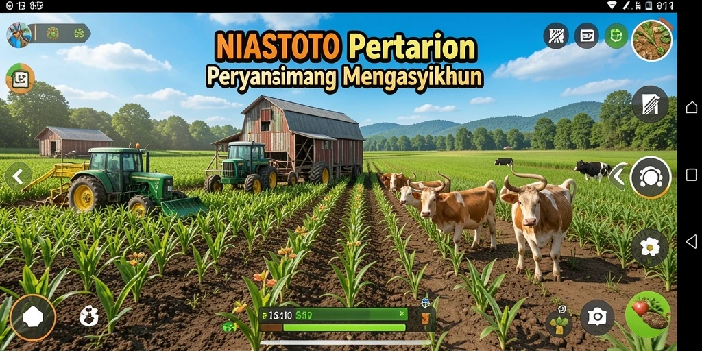 Tampilan menarik dari gameplay NIASTOTO yang menggambarkan aktivitas bertani.