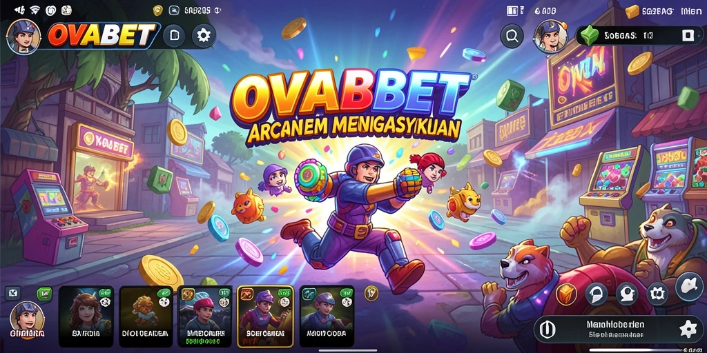 Tampilan gameplay OVABET yang penuh warna dan menantang.