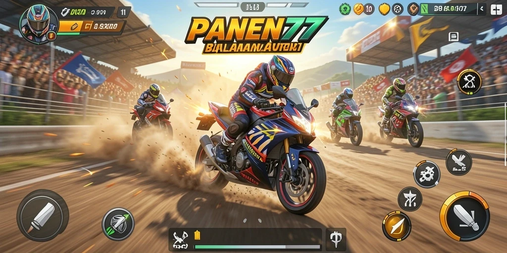 Gameplay seru balapan motor di PANEN77 dengan berbagai rintangan.