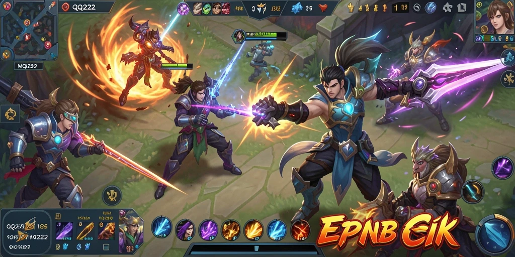 Gameplay seru dan mendebarkan di QQ222 MOBA.
