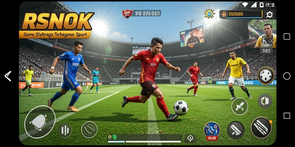 Screenshot gameplay RSNOK menampilkan aksi olahraga yang mendebarkan.