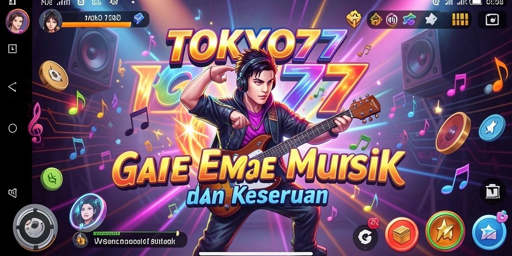 Tampilan gameplay TOKYO77 yang penuh warna dan dinamis.