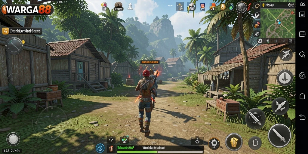 Gameplay seru WARGA88 dalam dunia terbuka yang luas.