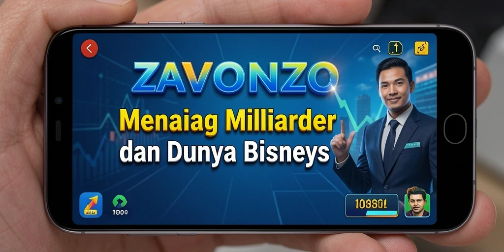 Screenshot ZAVONZO menampilkan pemain sedang mengelola bisnis mereka dengan sukses.